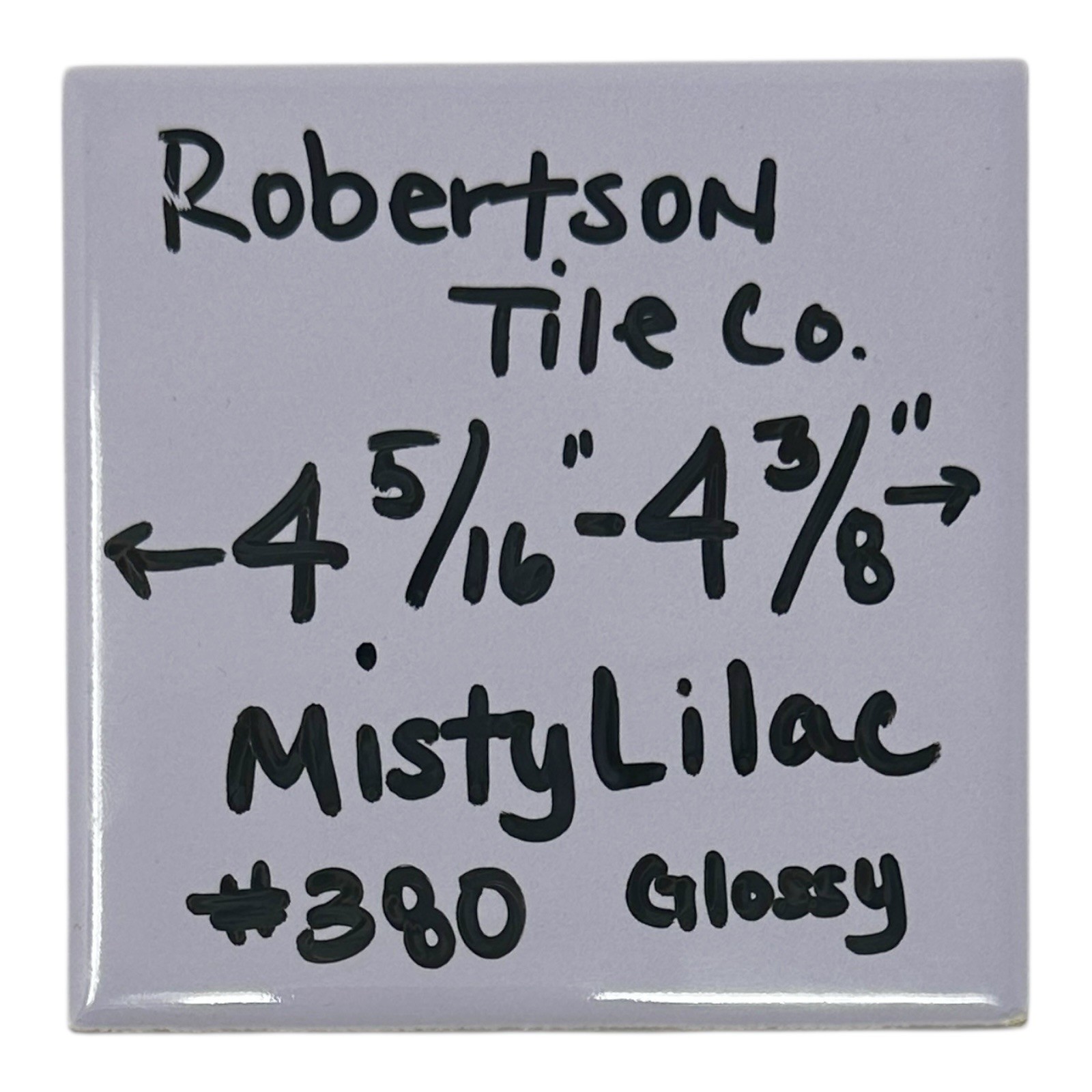 1 Pc Vintage 1950s Robertson Ceramic Tile 4 5/16 – 4 3/8″ Misty Lilac 380 Glossy
