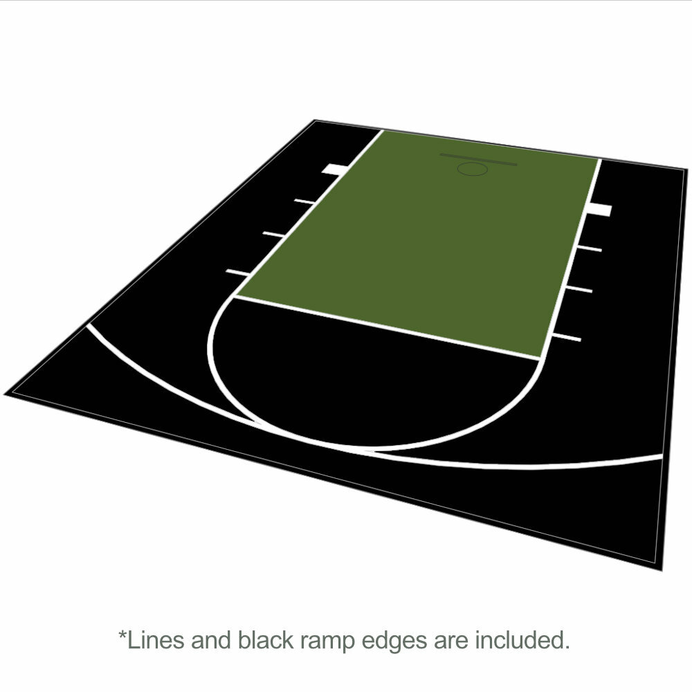 20ft x 24ft Outdoor Basketball Court Kit-Lines and Edges Included Black/Green