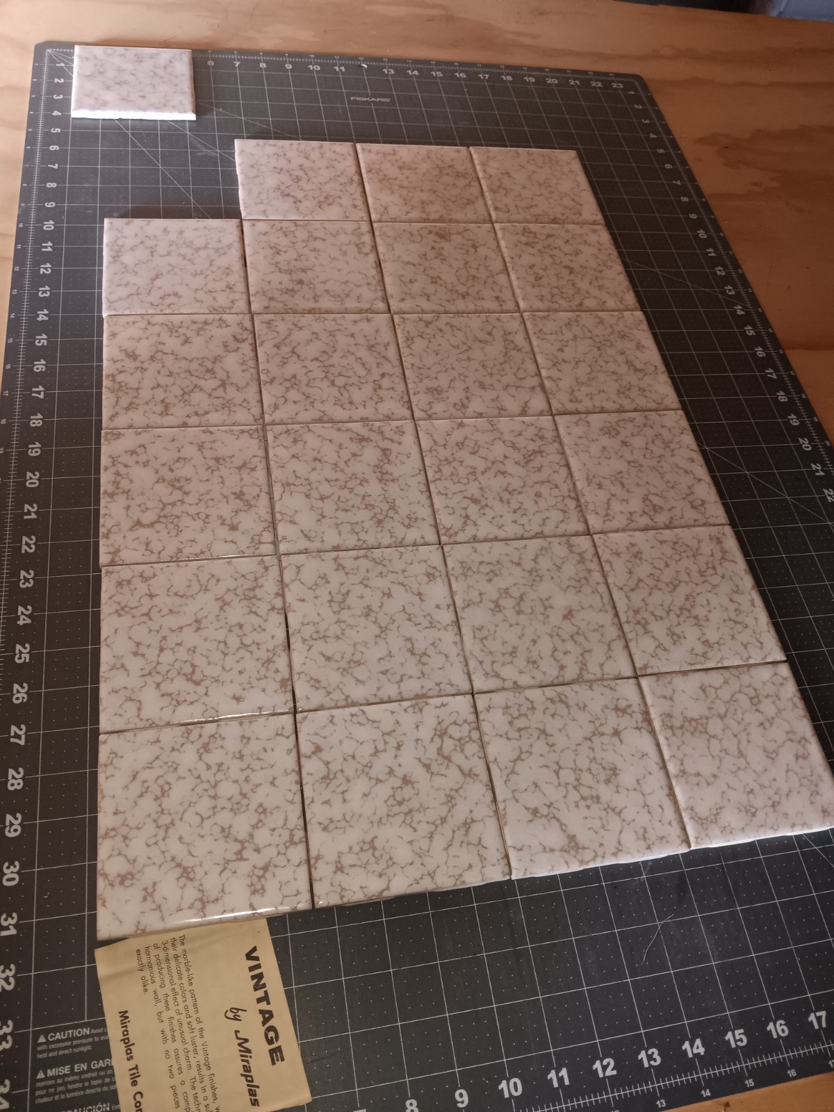 24 pack Ceramic Tile OAK TAN 4.25 Field Tile Bathroom Kitchen MIRAPLAS