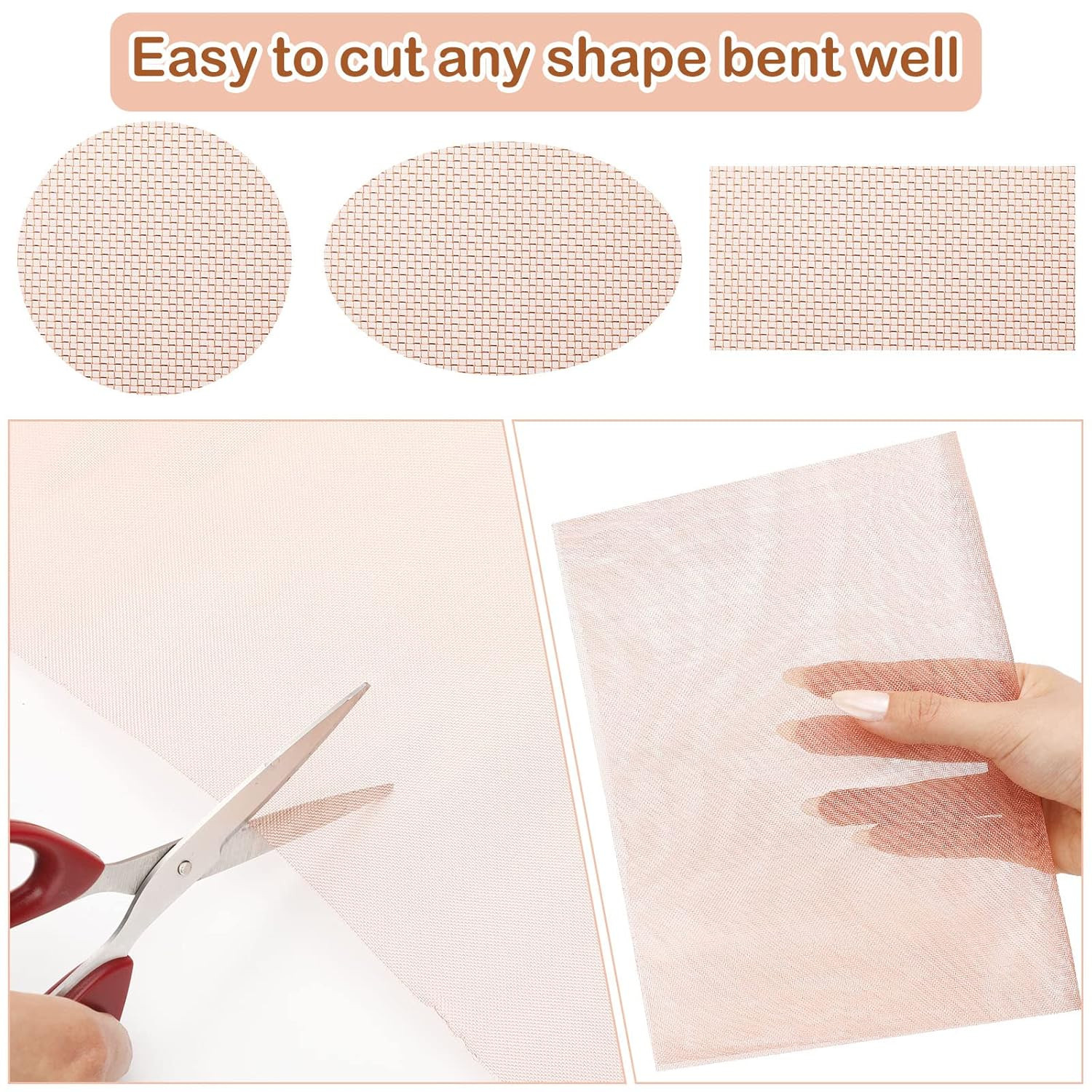 12 Inch X 10 Ft Copper Mesh Screen 99.9% Pure Copper 40 Mesh Roll Wire Fabric fo