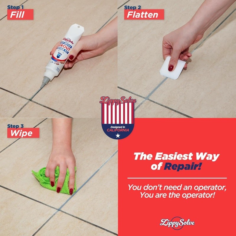 Grout Repair Kit Easy to Use Fast Drying Waterproof Spatula Tile Surfaces