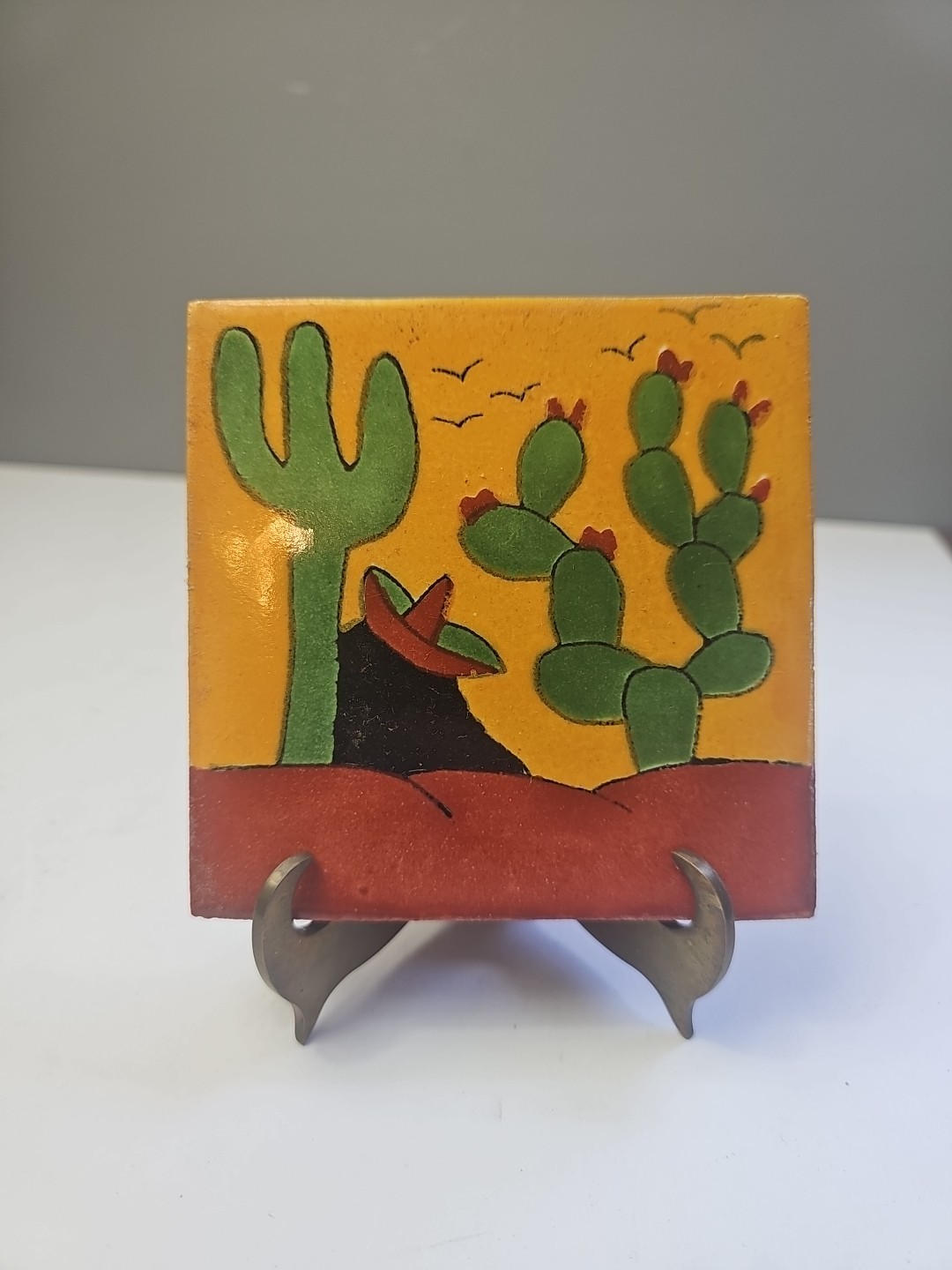 Talavera Mexican Decorative Ceramic Tile 4.25″ Square Lot Of 19 Ranchero