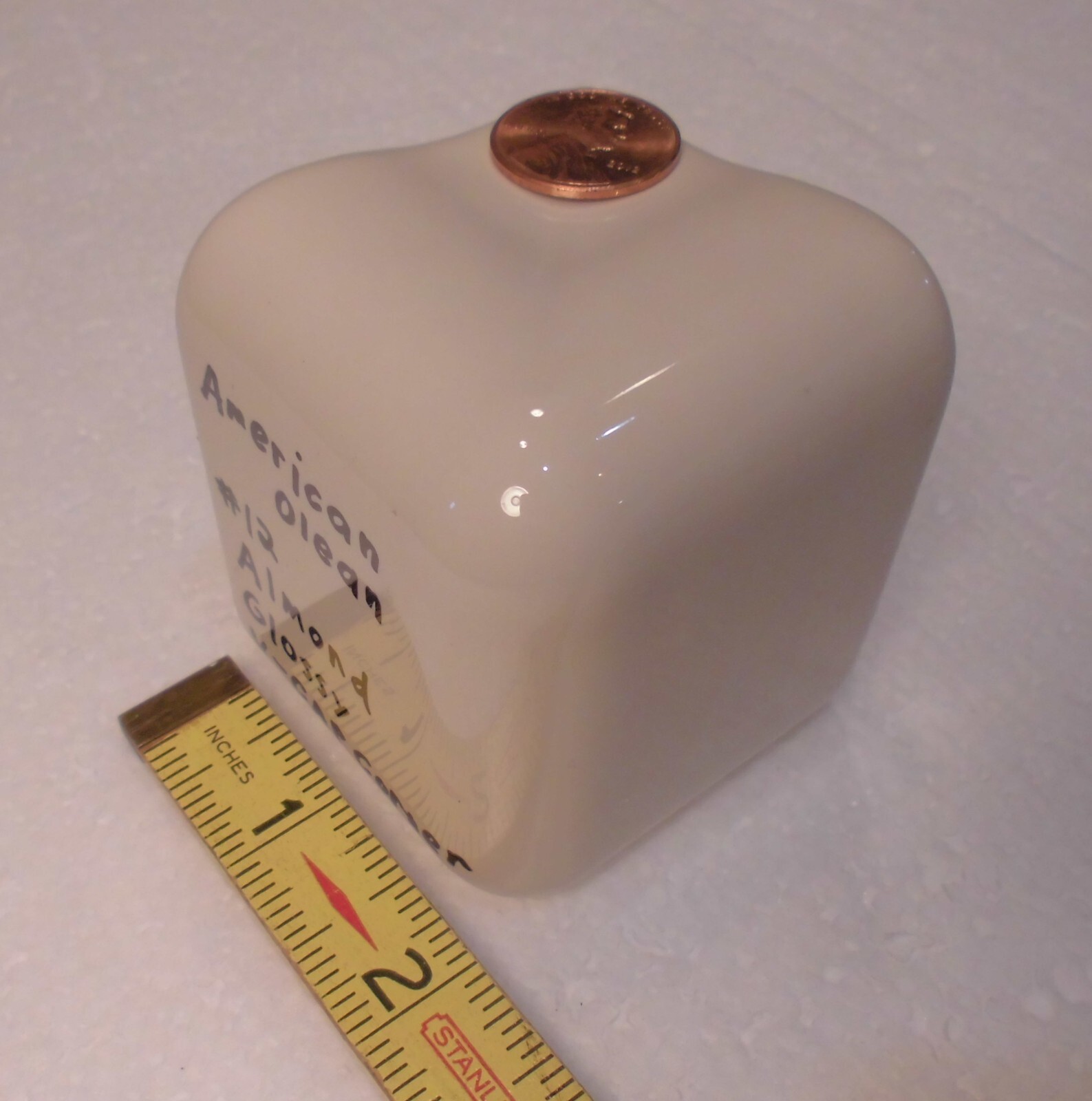 1 pc. Gloss Almond: #12: V Cap Corner Ceramic Trim Tile: Counter Edging, A.O.