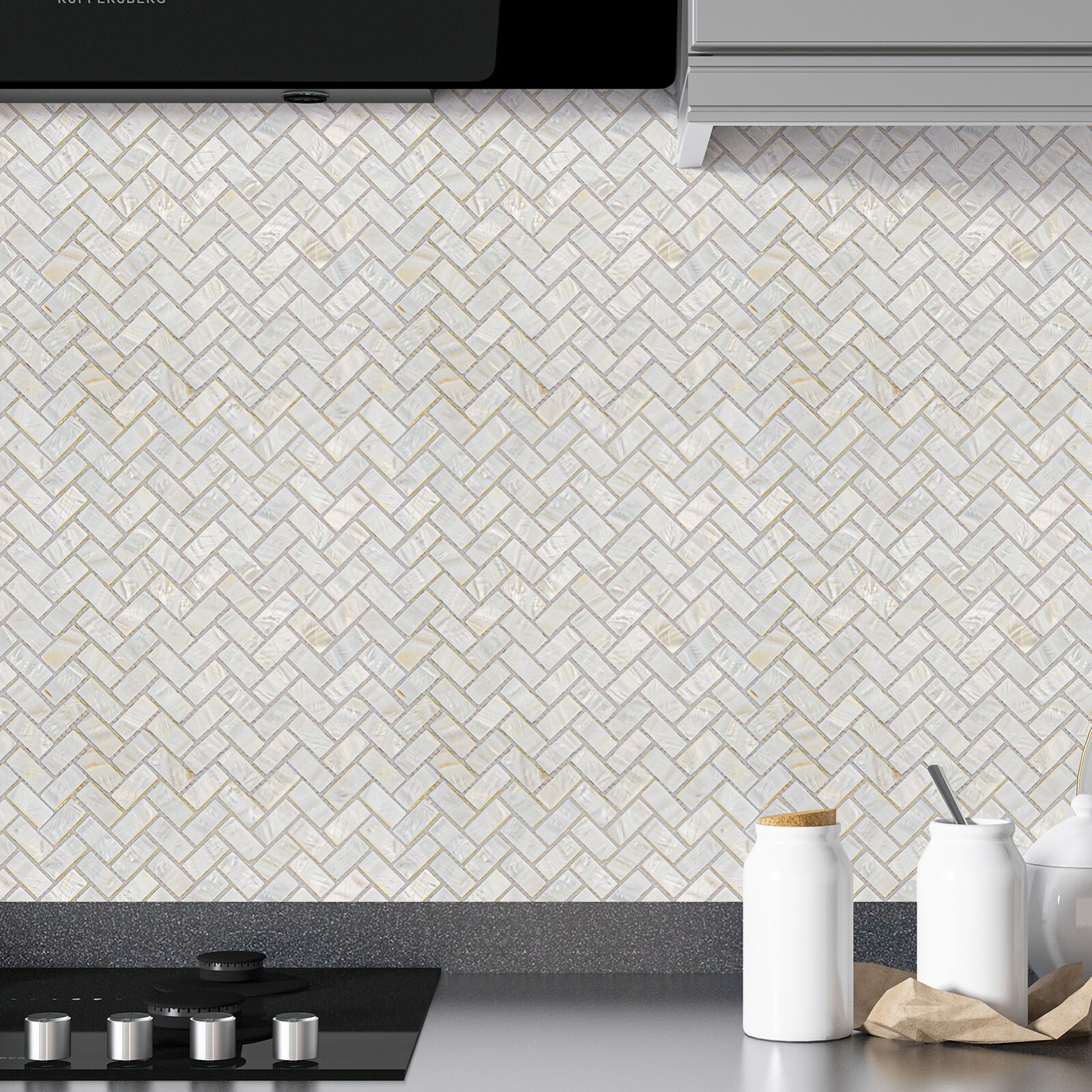 Art3d 10 Pieces Mother of Pearl Tiles for Kitchen Backsplash Bathroom, 10 Sq ft
