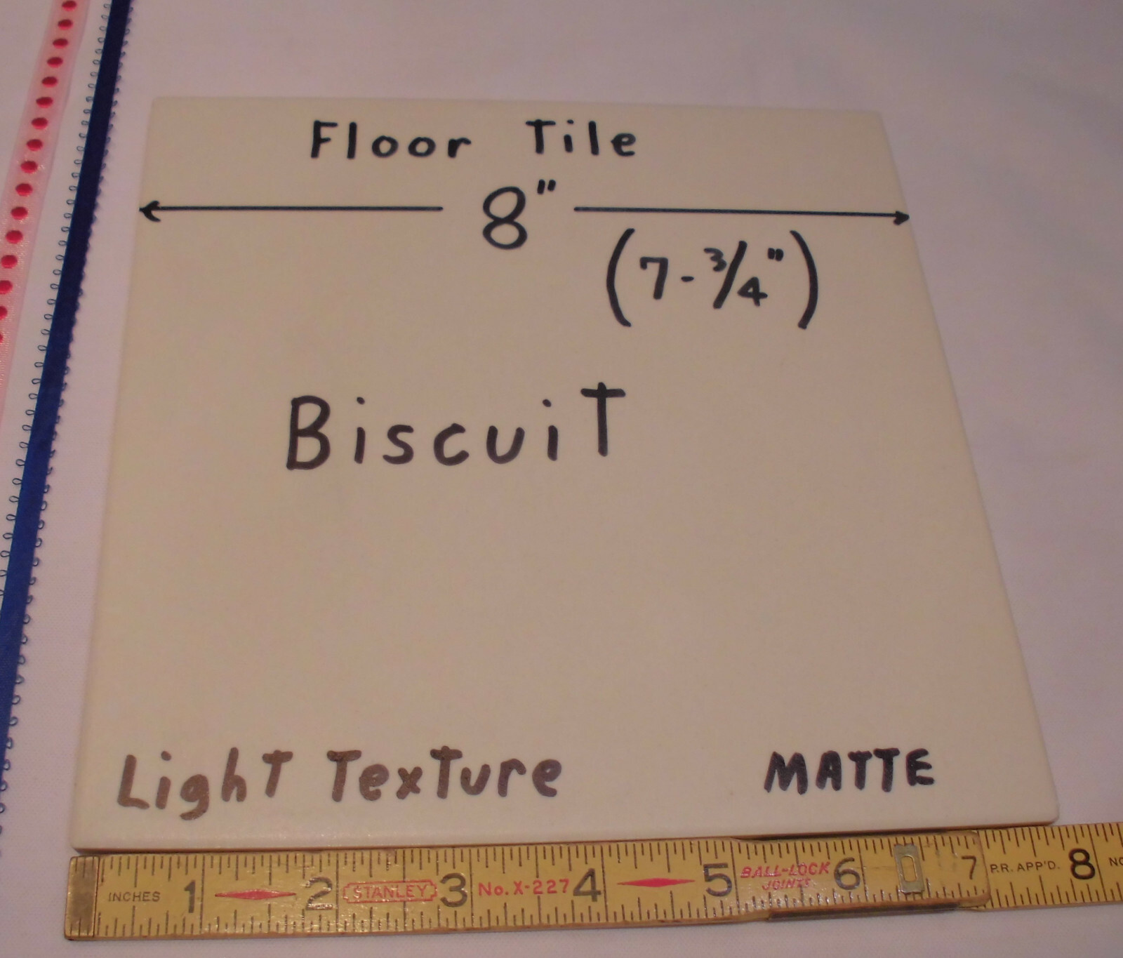1 pc. *Biscuit Color* Porcelain-Ceramic Floor Tile: American Olean 8″ X 8″ NEW