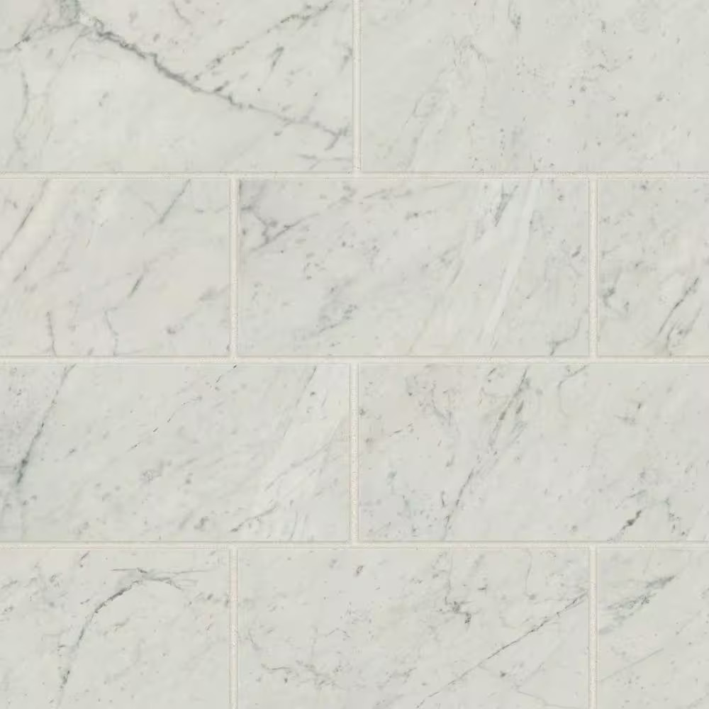 Classic 2.0 12 In. X 24 In. Polished Bianco Carrara Porcelain Floor Tile (15.75