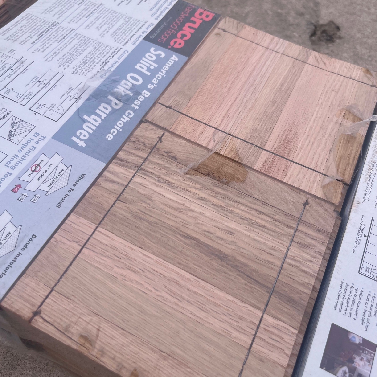 Bruce Solid Oak Parquet Flooring Bundle Lot 60 Sq Ft 12″x12″ ABC1701 Vintage