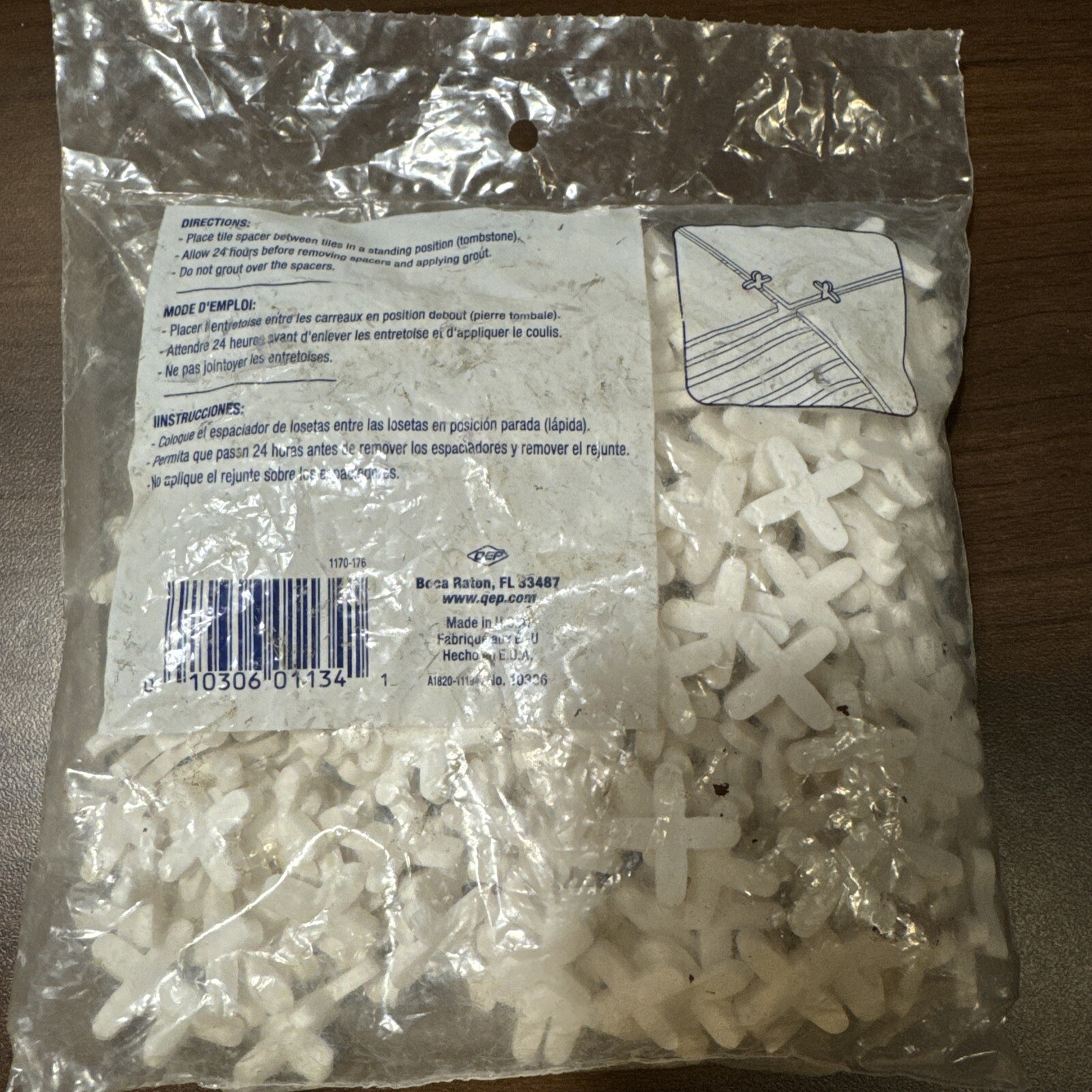QEP Traditional Tile Spacers Tombstone Style 300 Pack 3/16″
