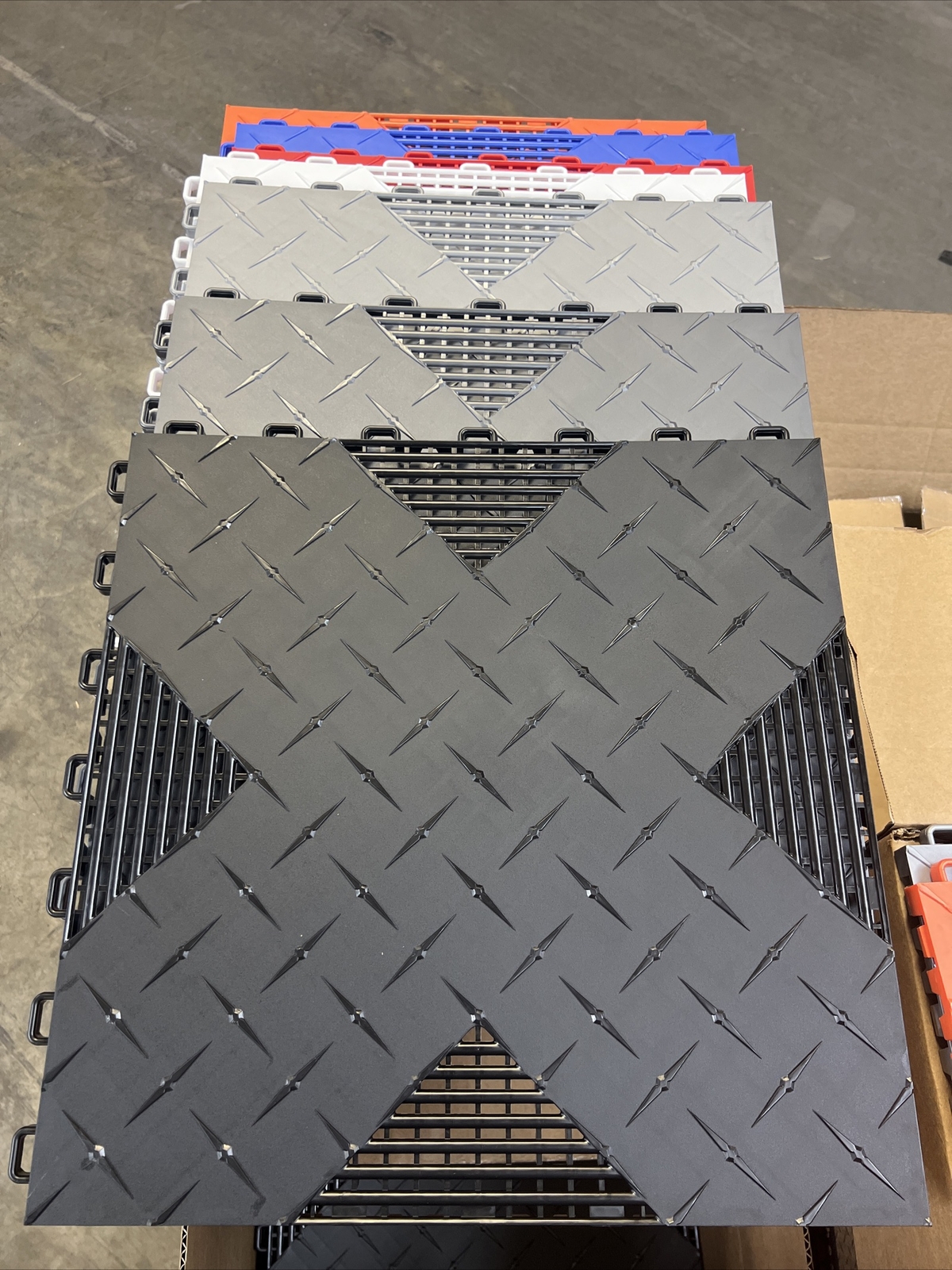 Black … HYBRID-X garage floor tiles. 50 square feet 17” X 17” MADE IN USA
