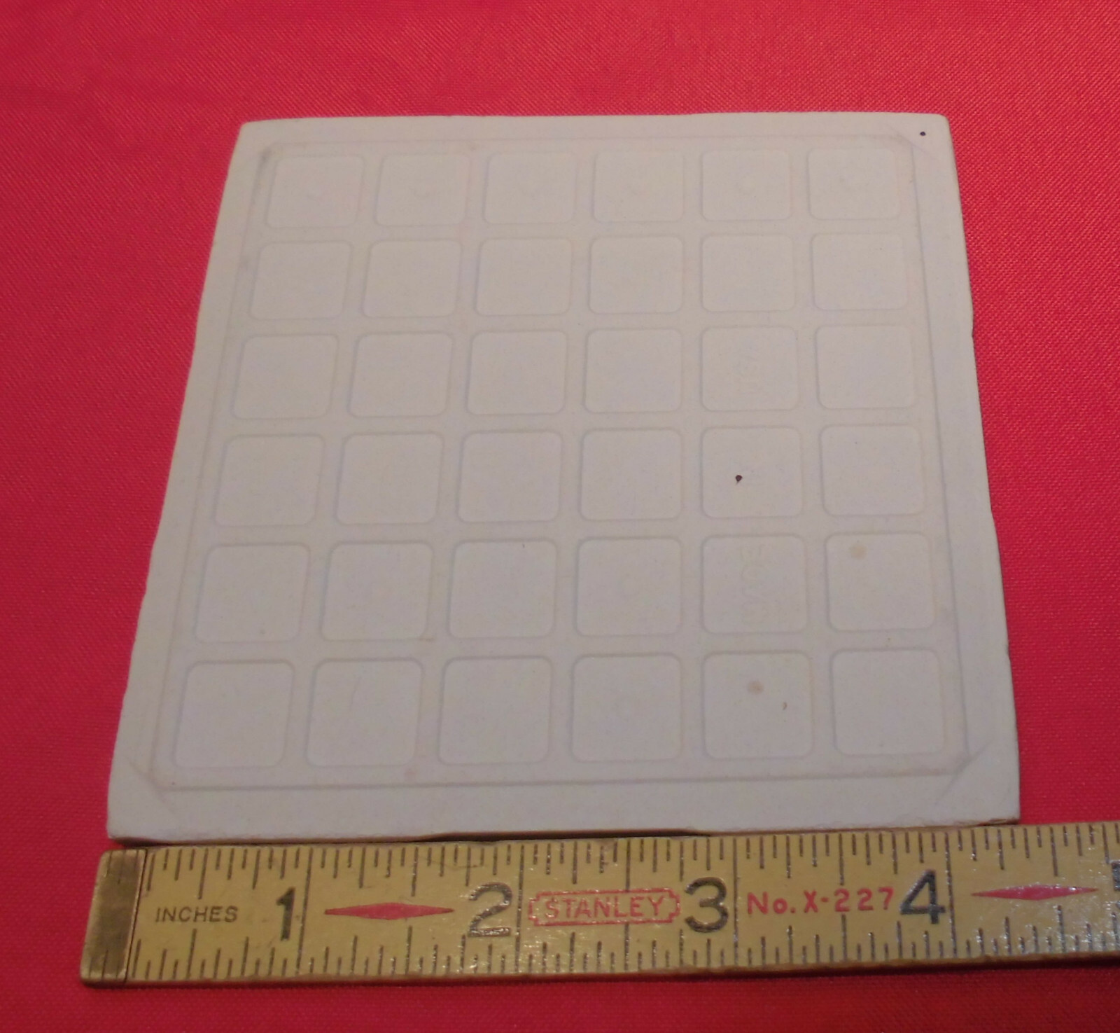 1 pc. *Bone* Ceramic Tiles 4-3/8″ Crystal Glazed by Florida Tile Co. (NOS) USA