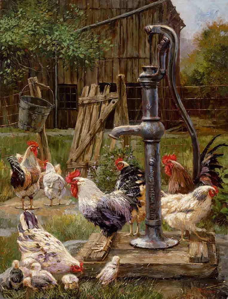 Rooster Chicken Accent & Decor Tile Nenad Mirkovich Country Life Art NMA067AT