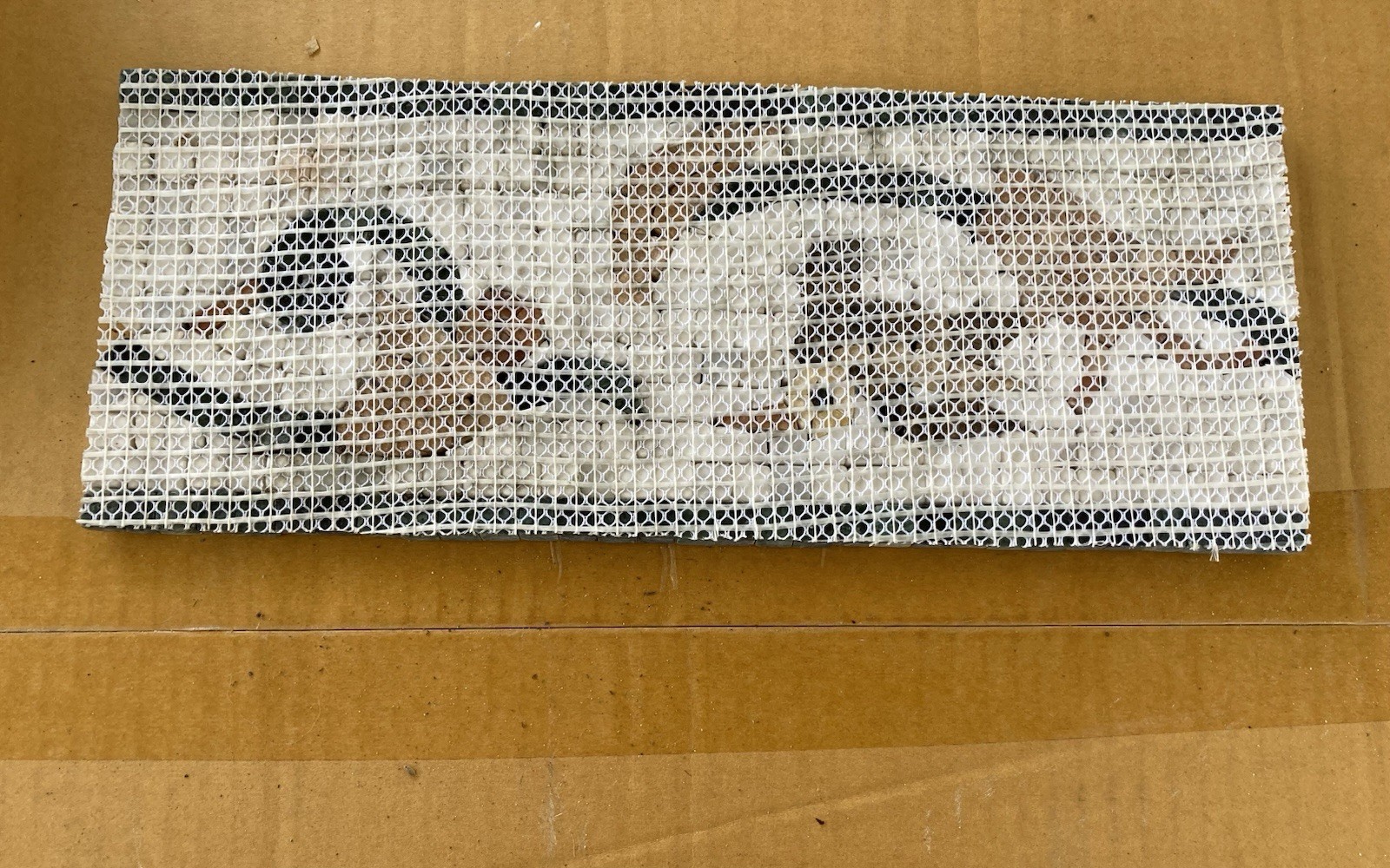 12 Tumbled Travertine Mosaic Border Tiles. 12” x 5” x .33”