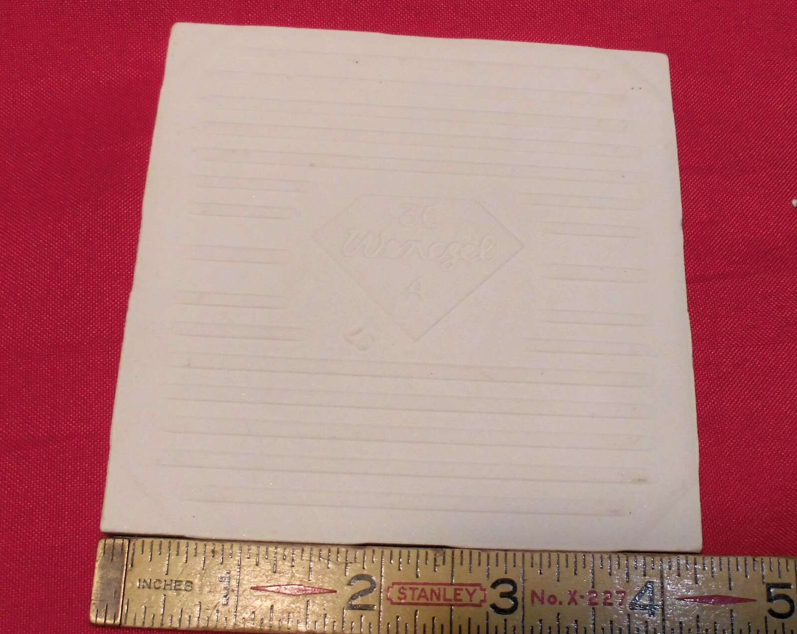 1 pc. *Almond – Bone* Glossy Ceramic Tile by Wenczel Tile Co. 4-5/16″- 4-3/8″