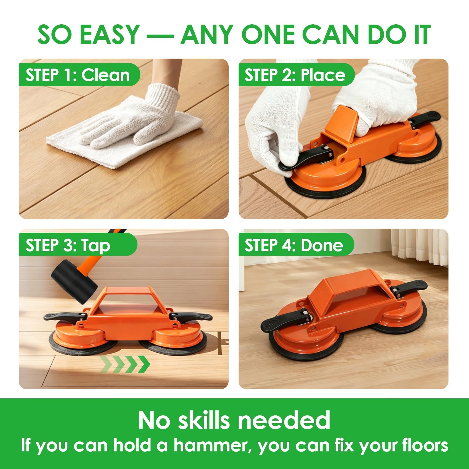 Floor Gap Fixer Tool to Fix a Floor, Vinyl Floor Repair Kit with Strong Sucti…