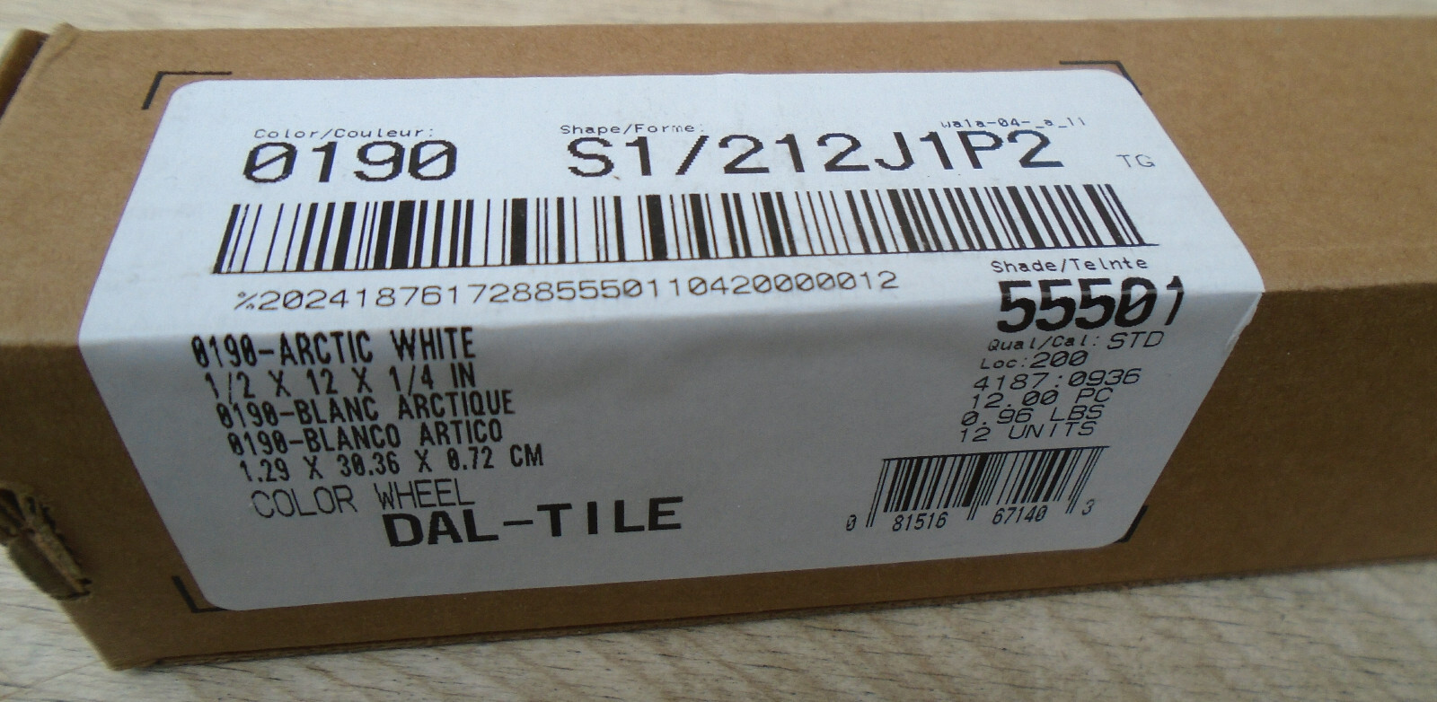 12 Daltile Arctic White Color Wheel 1/2 X 12 Jolly Ceramic Wall Tile Trim Pieces