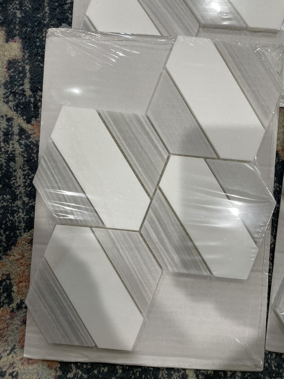 5 Sheets Jeffrey Court Cravat Marble Mosaic Tile 13022 Covers 0.518 Sqft Each,