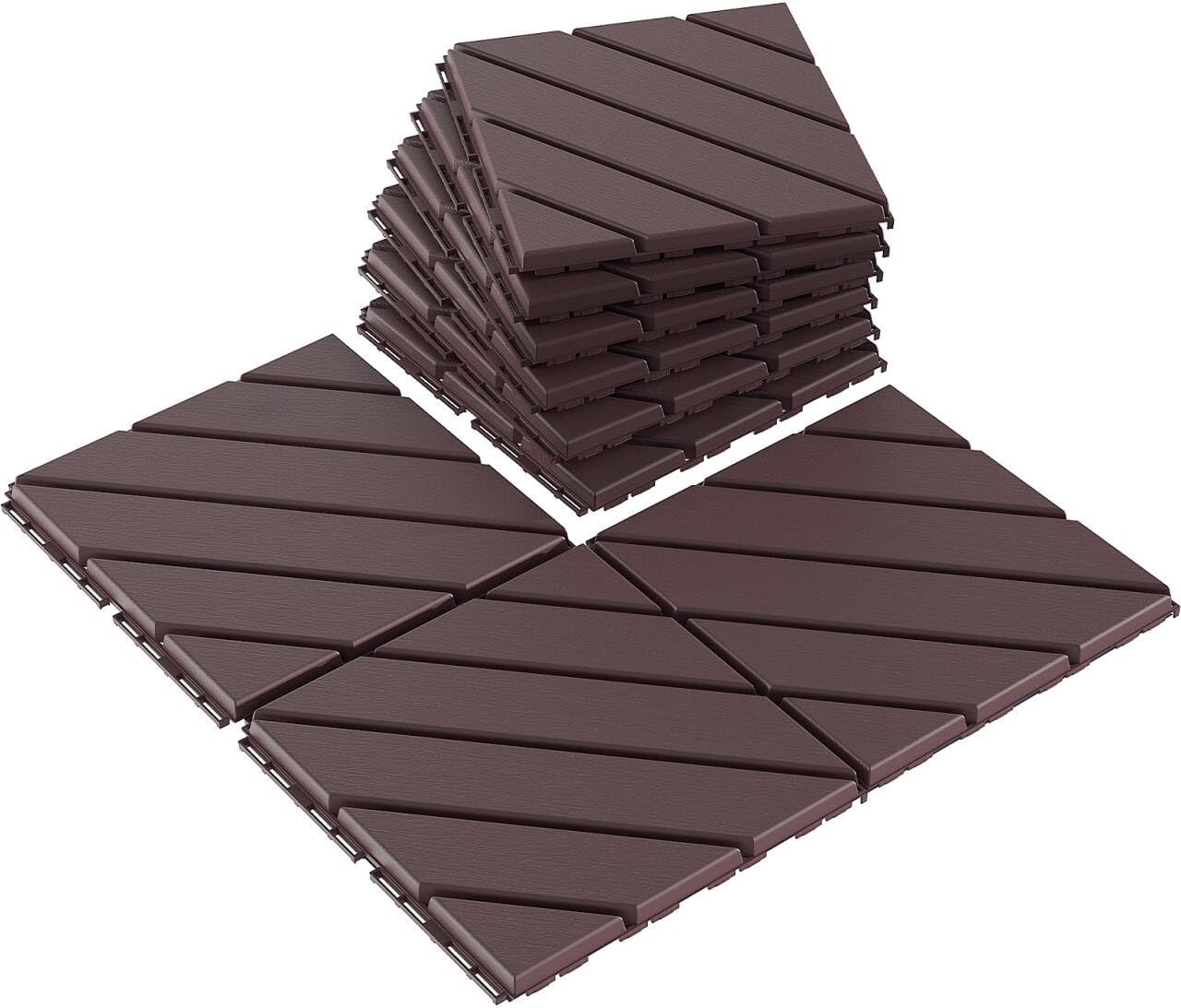 Heavy-Duty Waterproof Outdoor Deck Tiles – 12″x12″ Interlocking Patio Pavers