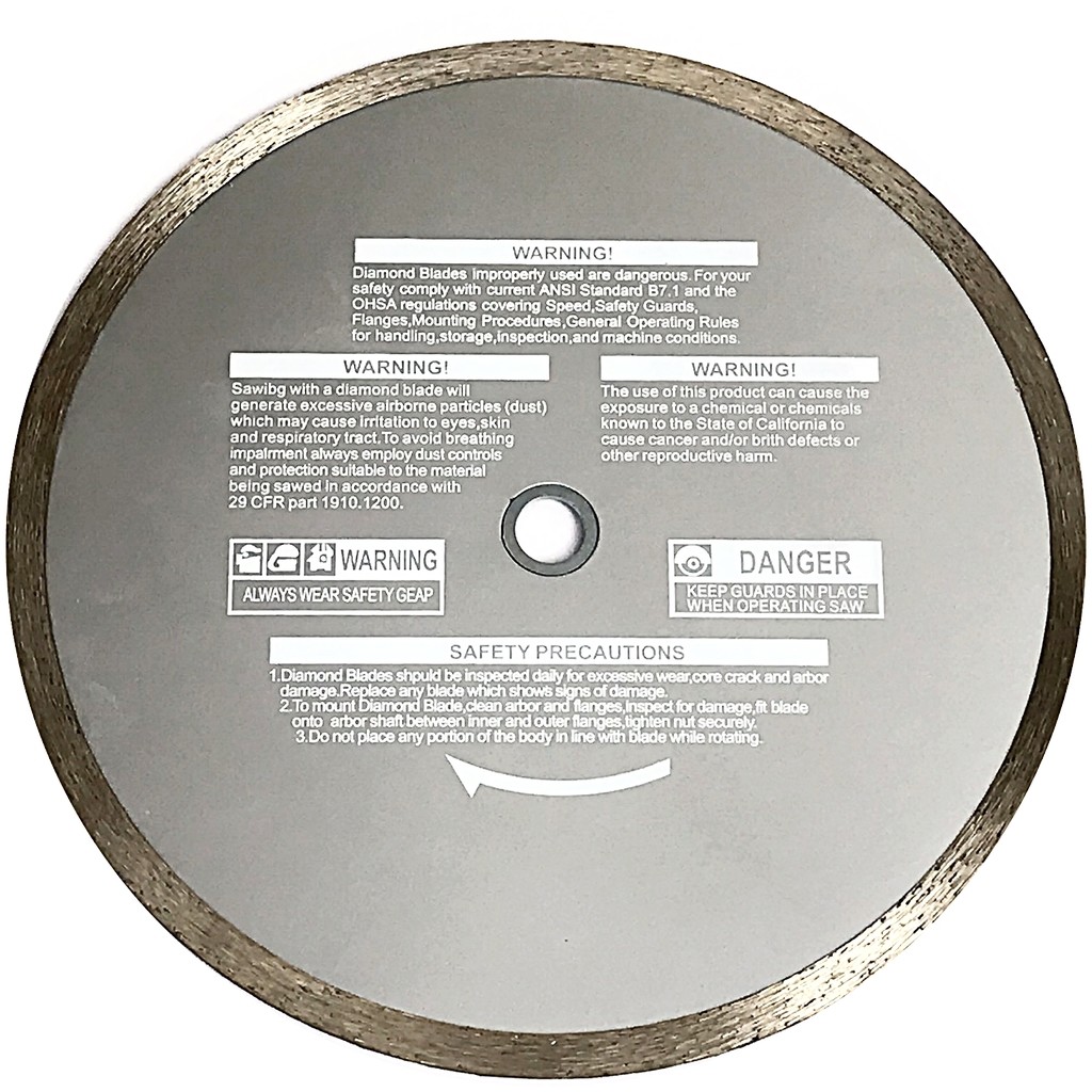 tile diamond blade for porcelain and stones 4”, 4.5″ (4 1/2”) 5″, 7″, 10″