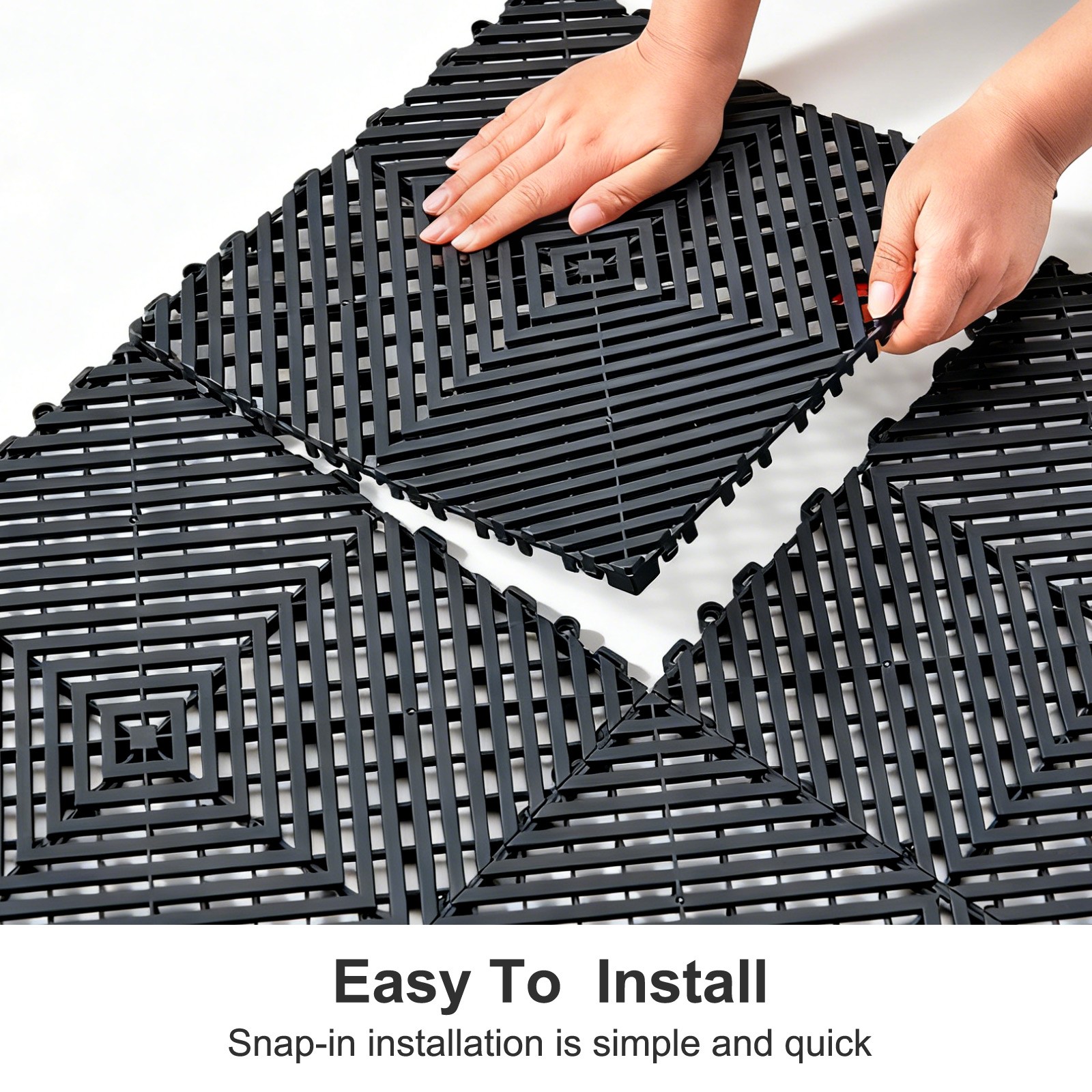 NAIZEA Garage Floor Tiles Interlocking Mat 24/36/50SqFt Modular PP Drainage Mat