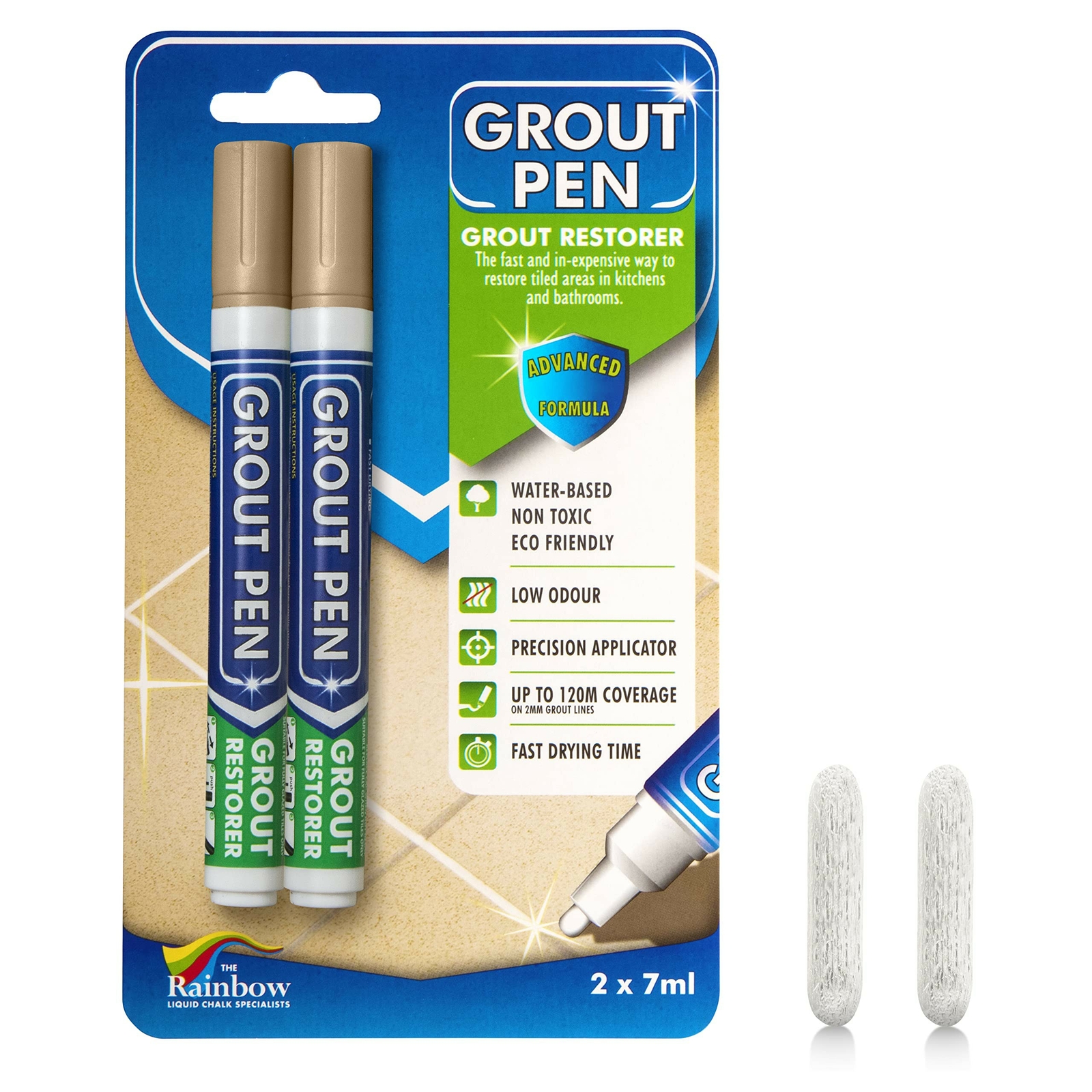 Grout Pen Beige Tile Paint Marker: Waterproof Tile Grout Colorant w/ Extra Tips