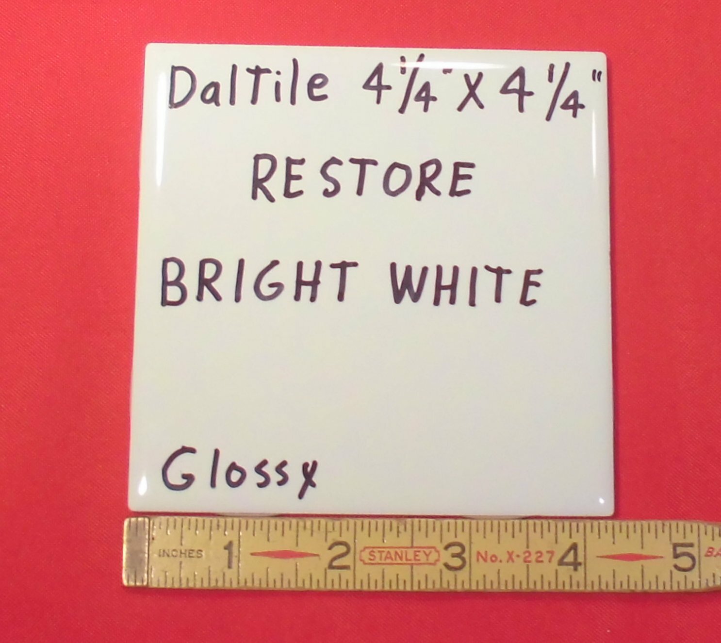 1 pc. Daltile; RESTORE Bright White; Glossy Ceramic Tile 4-1/4″ X 4-1/4″ New