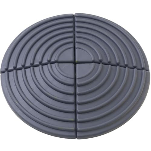 Garage Floor Tiles Looped Edge, 15.5″ x 2.35″, 4 Round corner – 4 Pack Gray