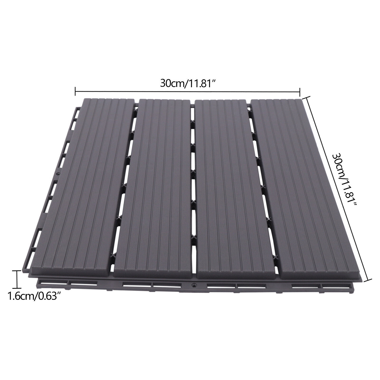 22 Pack Plastic Interlocking Deck Tiles Patio Deck Tiles 12″X12″ Waterproof PP