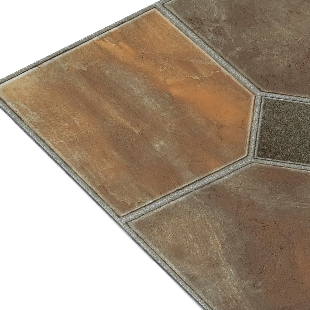 Thick Peel & Stick Vinyl Floor Tiles 20 Tiles/20 Sq. Ft. Rustic Slate 12″X12″