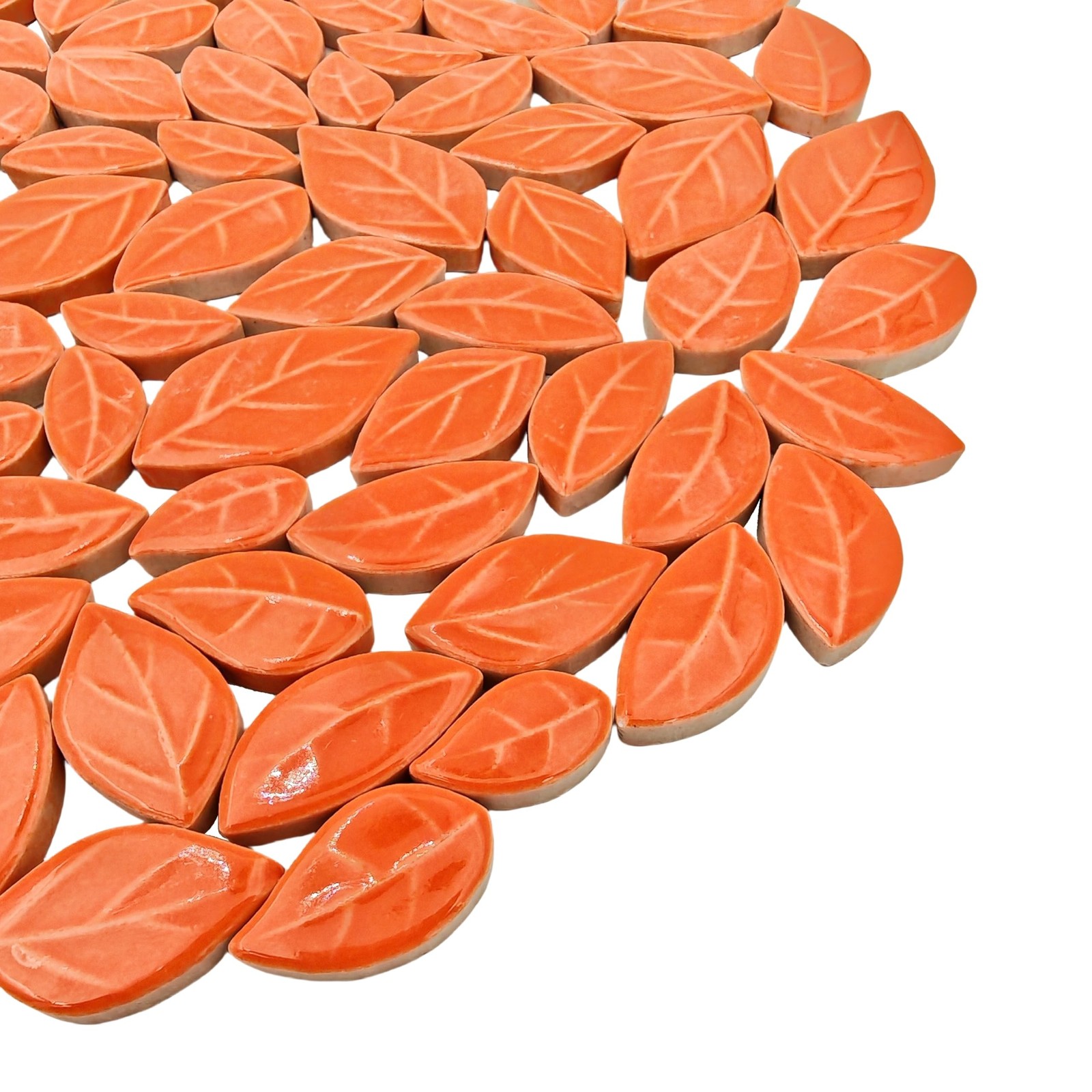 500g/1.1lb Leaf-Shaped Ceramic Mosaic Tiles,Ceramic Mosaic Pieces for Crafts,…