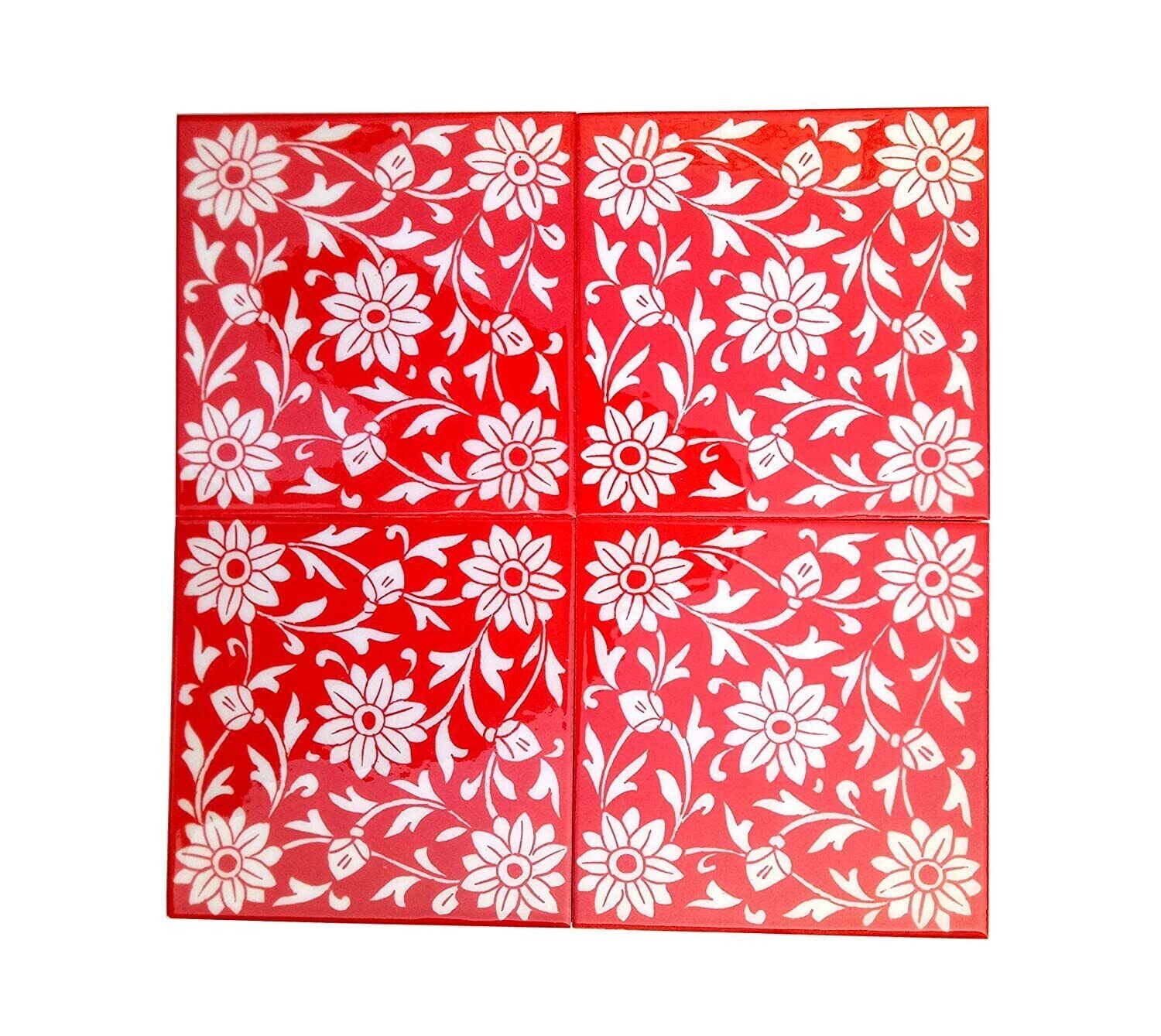 Set of 4 Home Decor Tile Ceramic High Lighter Wall Bathroom Tiles 6 x 6 Inch