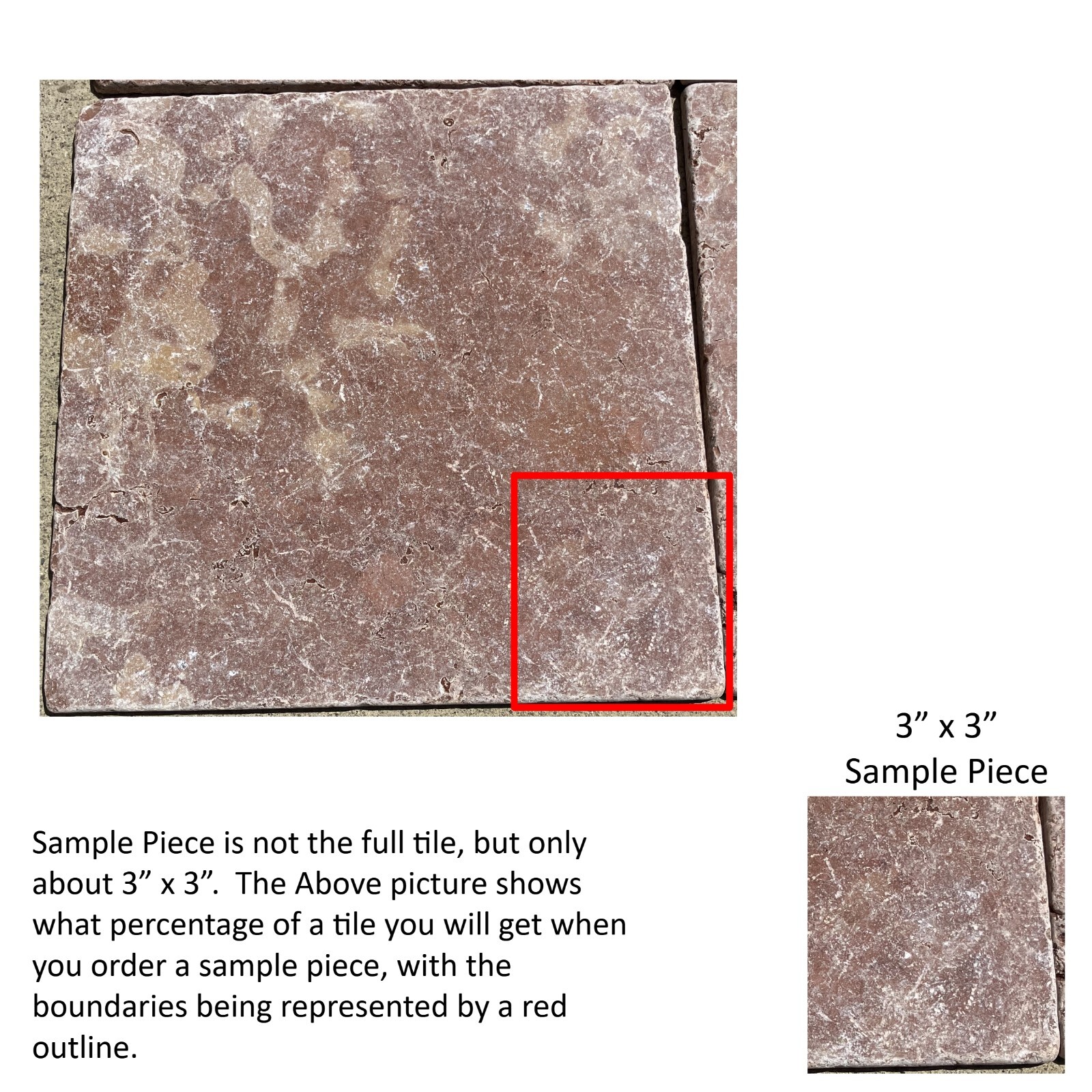 12×12 Tile Pink Rosa Verona Travertine Tile Remodel 3×3 SAMPLE PIECE TS-104B