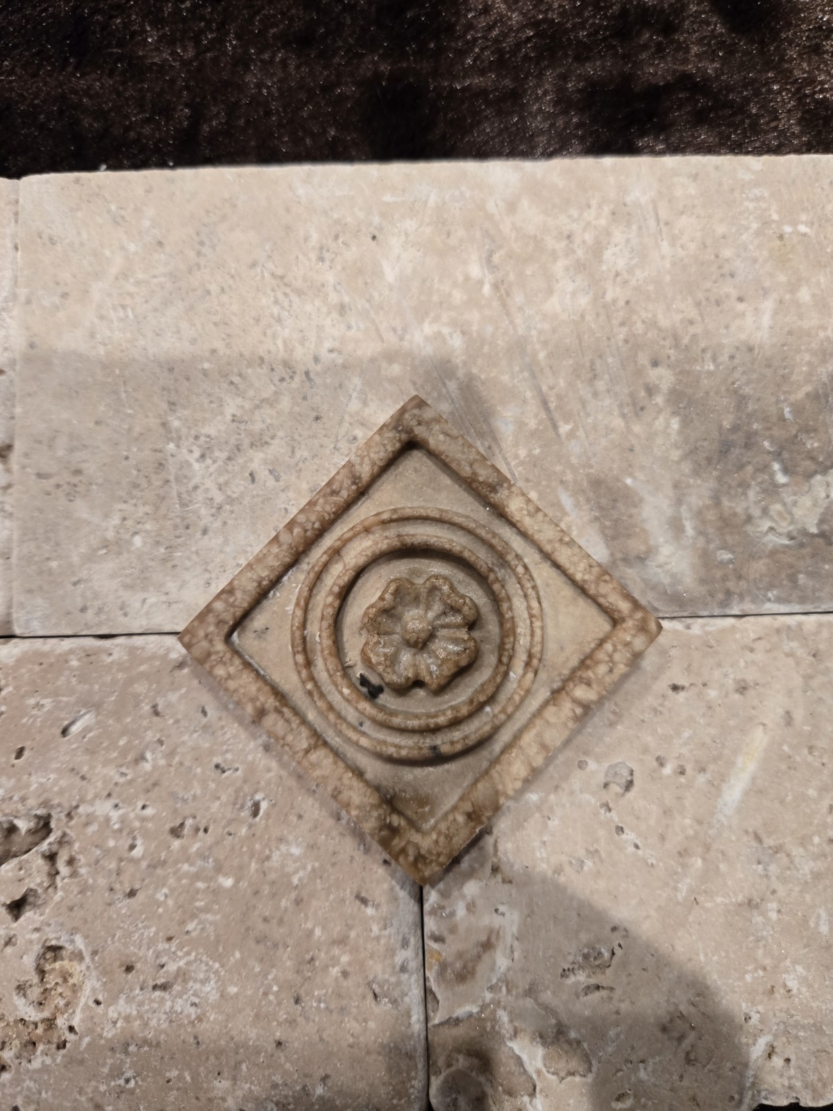 Italian tile border Looks Like Travertine Ivory Chiaro Tumbled Stone Marble Look