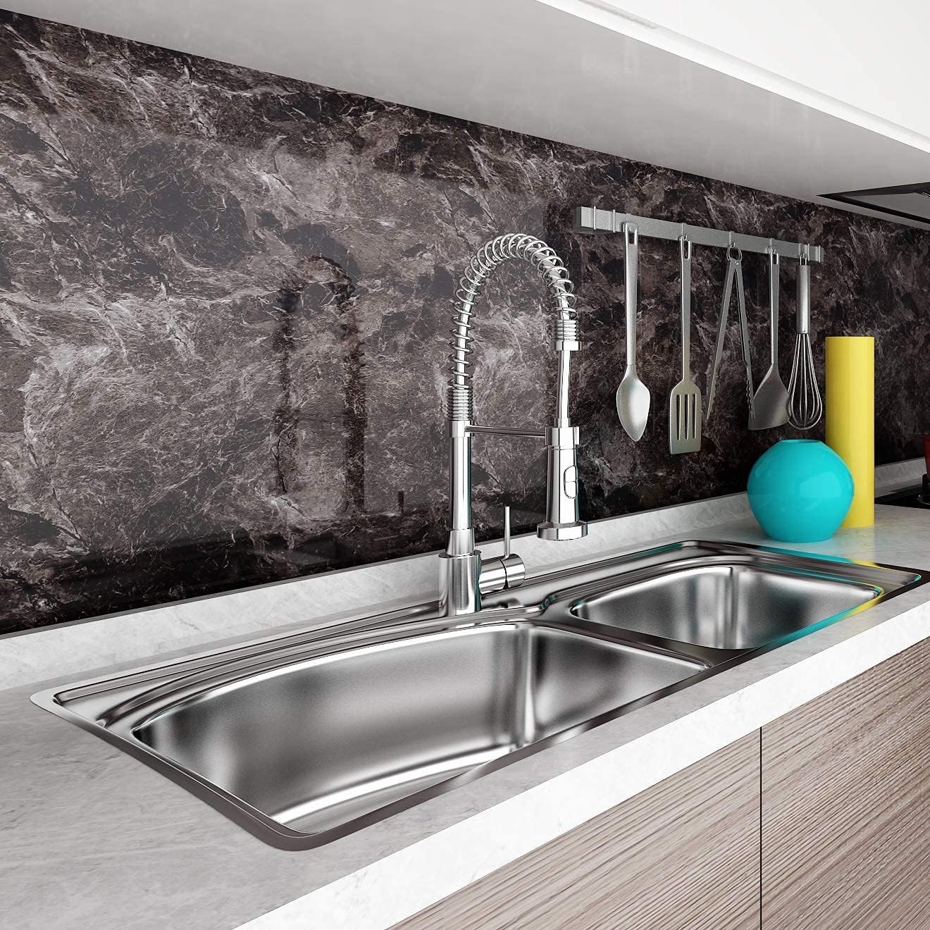 Peel and Stick Countertops 24 X 200 Inch Sandstone Black Brown Granite