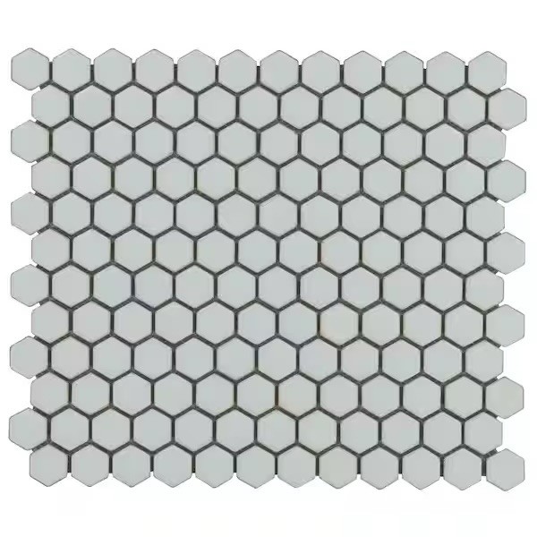 Bliss Edged Hexagon Sage 10.03 in. x 11.61 in. Polished Porcelain Floor