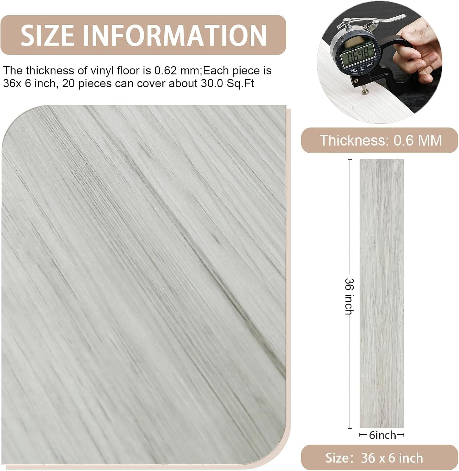 Durable Waterproof Peel and Stick Floor Tiles – Natural Wood Look for DIY Bliss