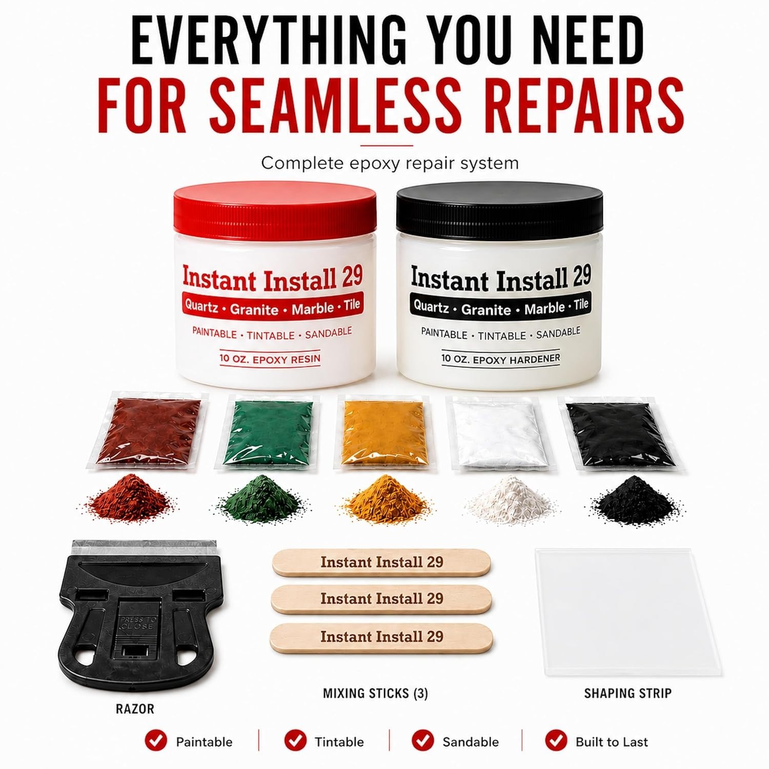 Stone Repair Kit 20oz – Chips & Cracks Fix – EZ-Tint 5-Pack/`
