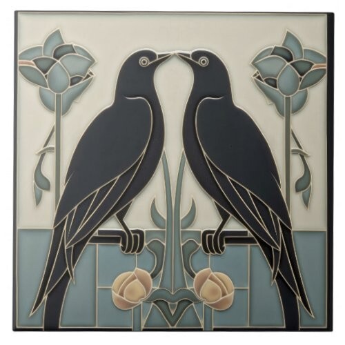 Ceramic Tile Reproduction Art Deco Art Nouveau Vintage Rare Majolica Victorian