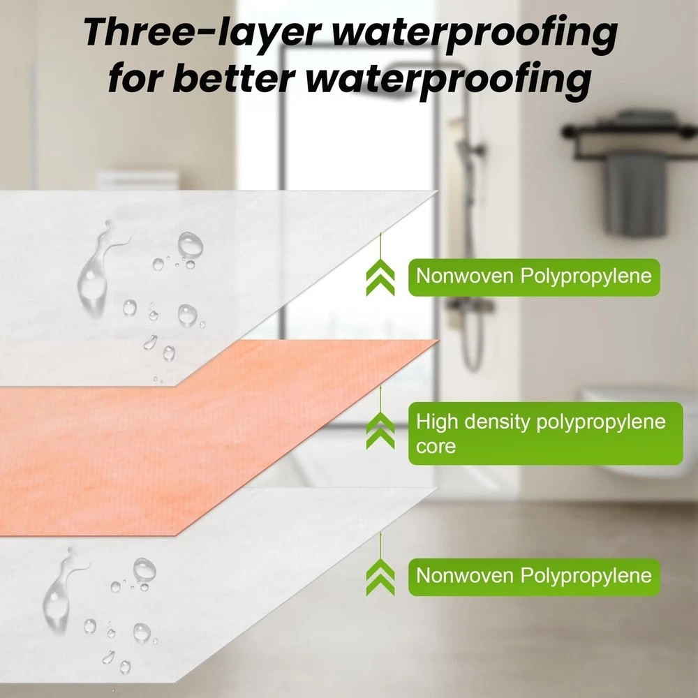 Waterproofing Membrane for Shower,Waterproof Membrane 3.3 FTx98.5 FT Roll(323…