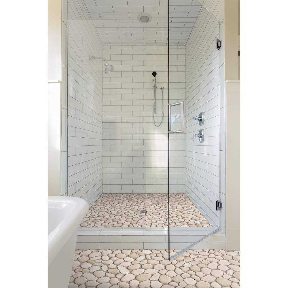 Classic Pebble Tile Tan 11-1/4 In. X 11-1/4 In. X 12.7Mm Mesh-Mounted Mosaic Til