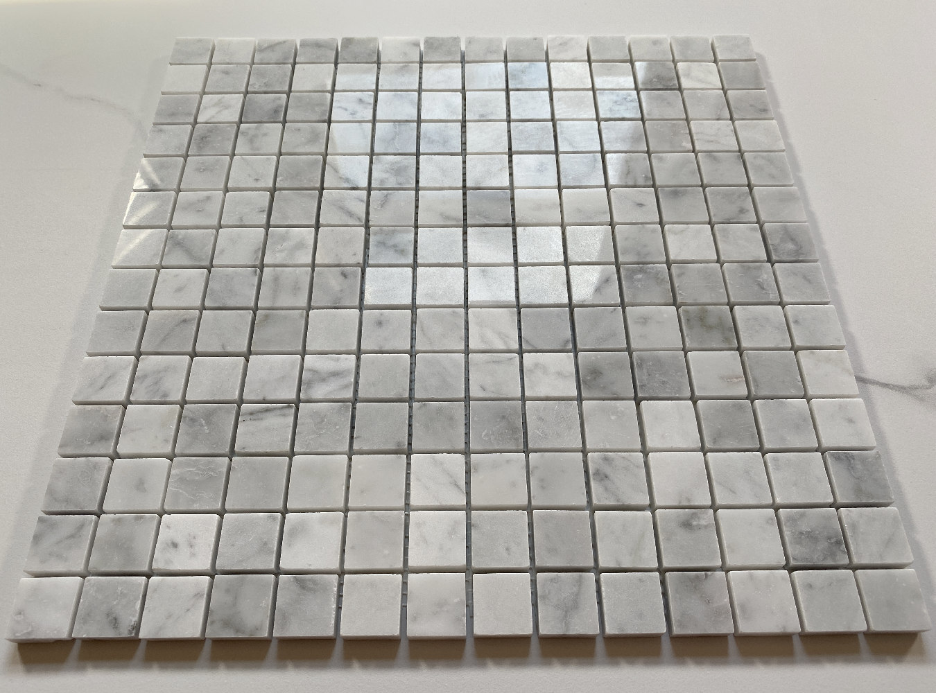 C23XP Carrara White Marble 3/4×3/4 Square Mosaic Tile Polished Venato Bianco