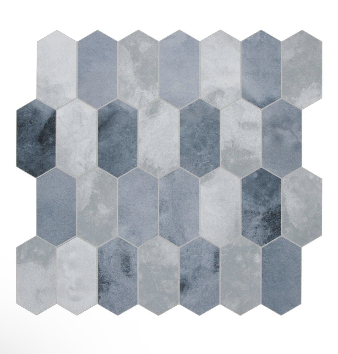 10-Sheet 12″x11.5″ Honeycomb Peel and Stick Backsplash Wall Mosaic Tile Blue