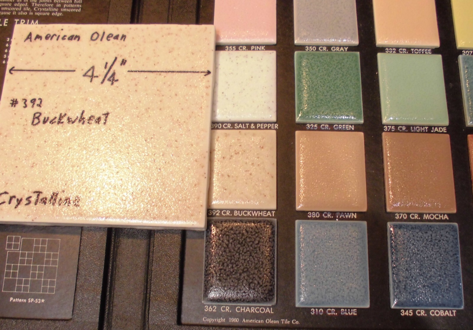 1 pc. Buckwheat/Browns: 4-1/4″ Ceramic Tile: Matte-Crystalline, American Olean