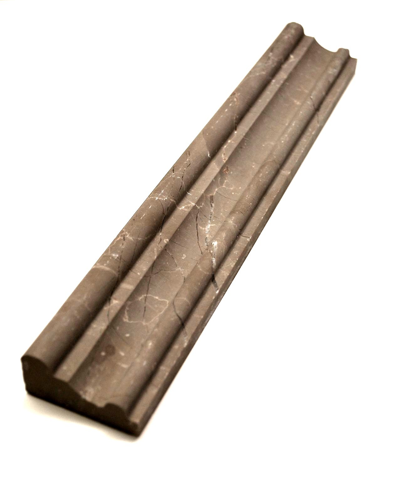 2X12 Smoky Brown Marble Cornice Chair Rail Profile Molding Wall Trim Piece