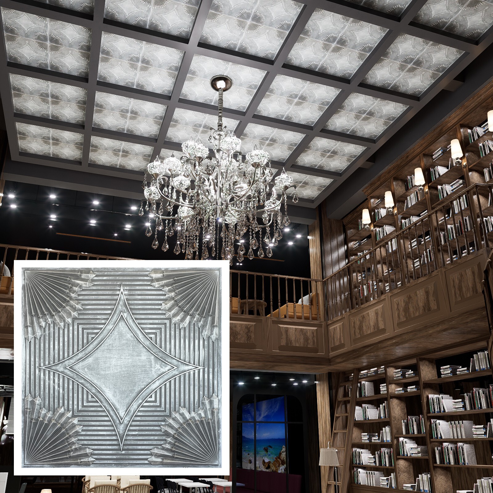 Embellished ceiling tiles Decorative pvc panels for Store Entrance PL81 10pcs
