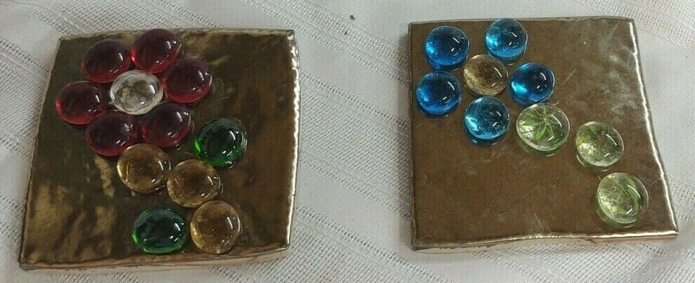 SILVER CERAMIC TILES MADE IN SPAIN WITH DECORATIVE GLASS FLOWERS