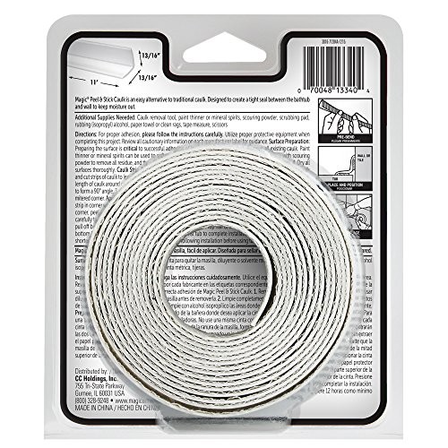 Magic Tub and Wall Peel and Caulk Strip 1-5/8 Inch x 11 Feet – White