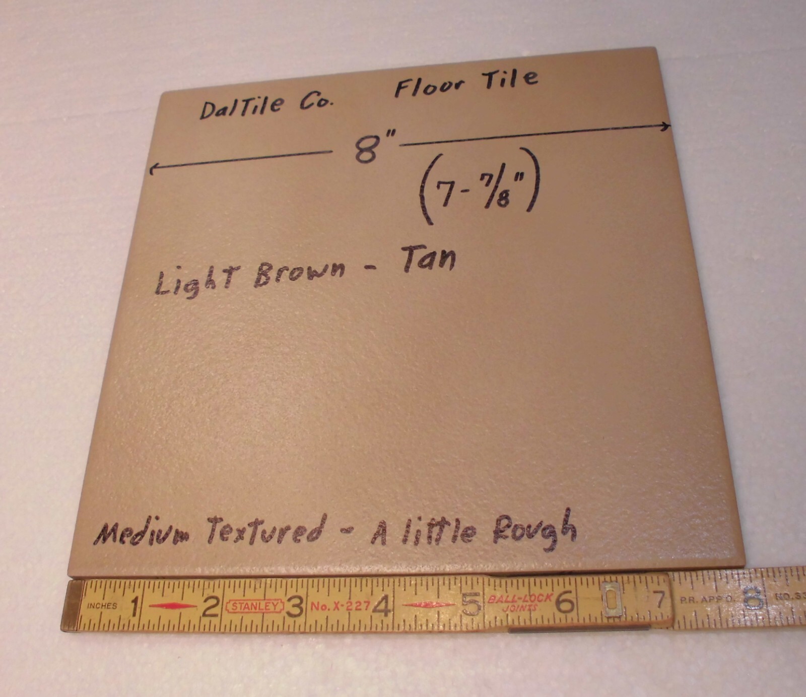 1 pc. Light Brown – Tan: Daltile Ceramic Textured Floor Tile 8″ X 8″ New Stock