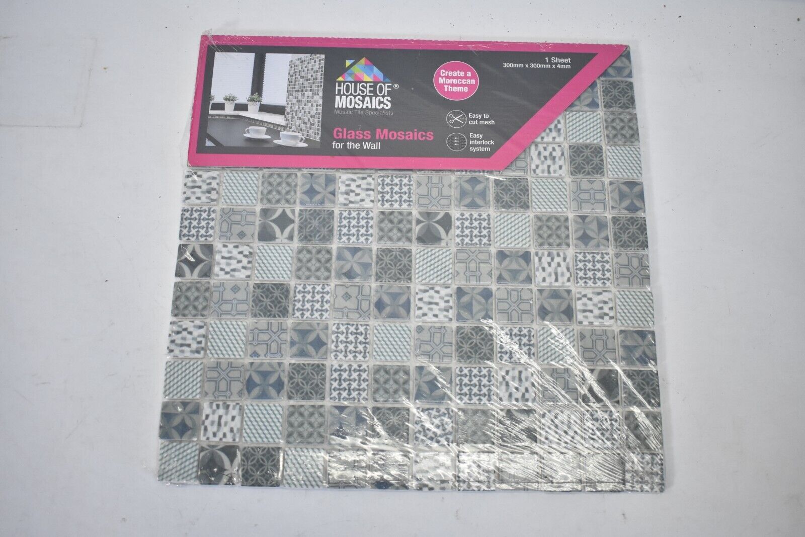 Lot of 2 House Of Mosaics Casablanca Blue Mosaic Wall Tile Sheet 11.81″ x 11.81″