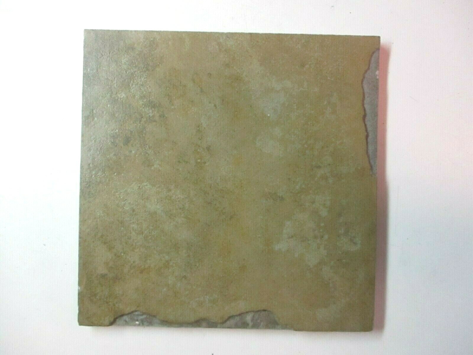 1 Floor Tile Italy Simulated Slate 6″ Sq Porcelain Matte Brown w/ Variations Vtg