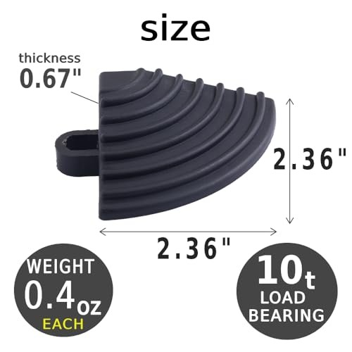 Garage Floor Tiles Looped Edge, 15.5″ x 2.35″, 4 Round corner – 4 Pack Gray